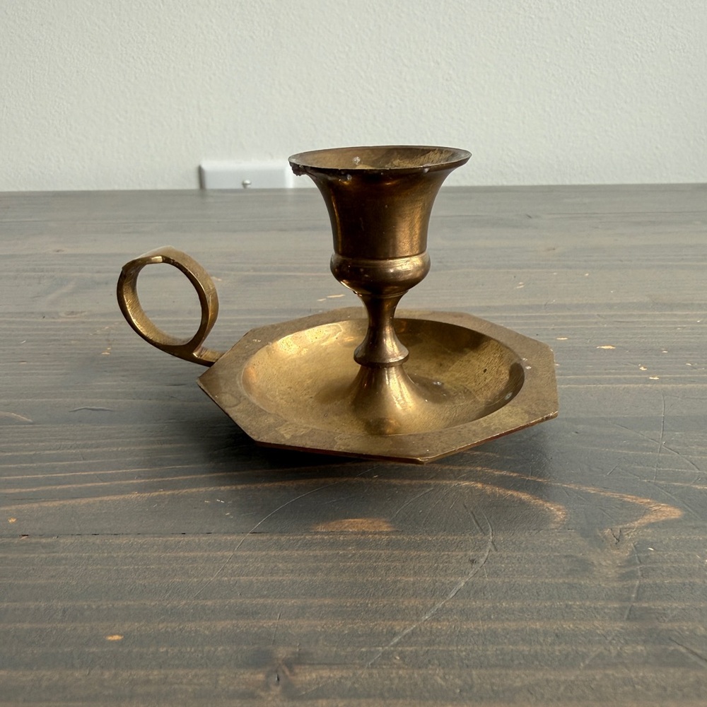 Vintage brass taper candle stick holder